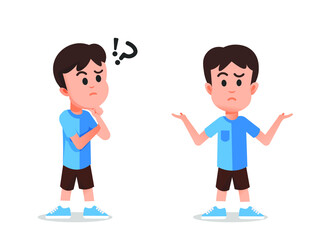 pose of a child who is thinking and then confused