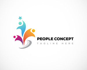 people logo creative illustration vector