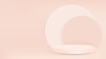 Display podium 3D rendering minimal pink product backdrop
