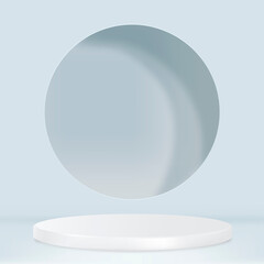 Fototapeta premium Display podium 3D rendering minimal blue product backdrop