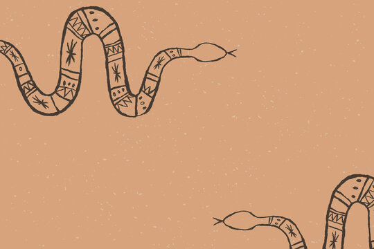 Wild west snake background hand drawn in muted brown Stock Photo | Adobe  Stock