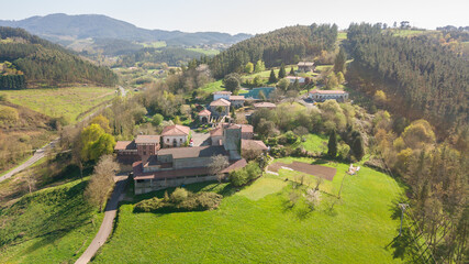 aerial view of basque country countriside, Spain