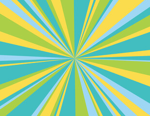 Green and Yellow retro Sunburst Background. 