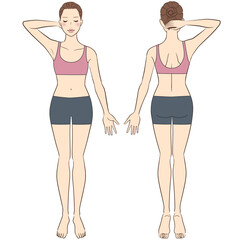 女性　美容　全身イラストセット