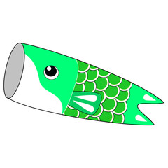 子供の日　イメージイラスト　鯉のぼり　緑