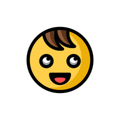 Simple cartoon mascot shaping children's faces