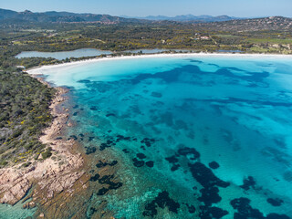 Fototapeta na wymiar Sardegna: Cala Brandinchi - San Teodoro. Veduta aerea