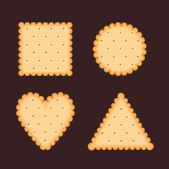 Biscuit cookie vector cartoon illustration. Vector biscuit cookie top view