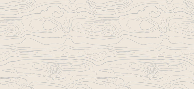 Light beige wood texture background. Natural pattern swatch template. Realistic plank. Wooden grain texture. Dense lines. Vector illustration