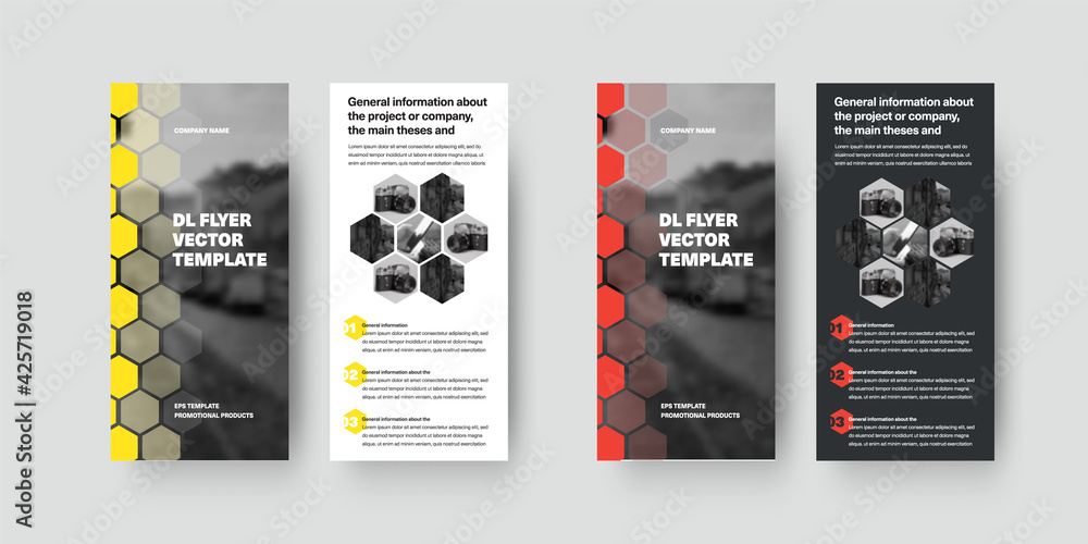 Poster Vector dl flyer template with color geometric design