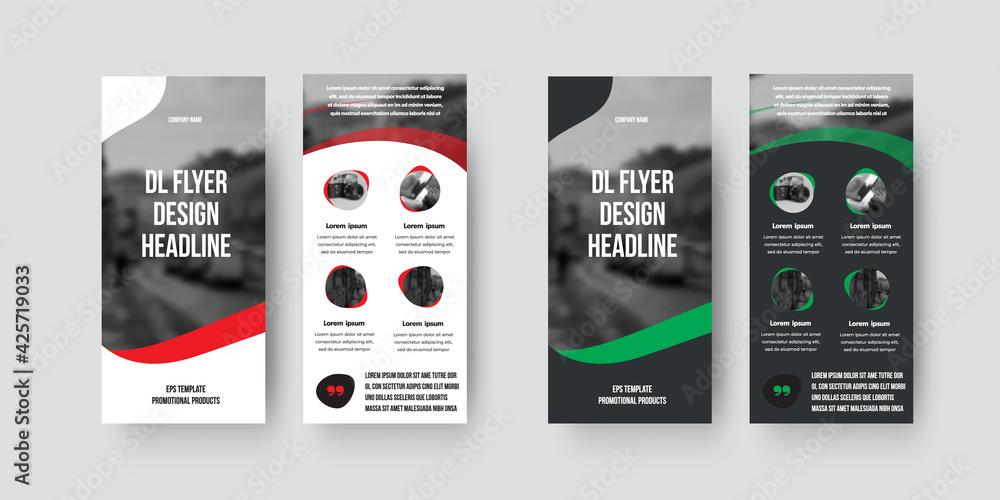 Aufkleber vector dl flyer template with color geometric design