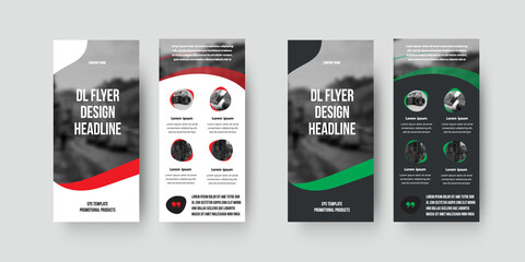 Vector dl flyer template with color geometric design - obrazy, fototapety, plakaty