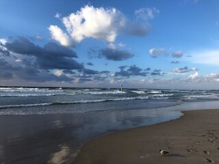 
mediterranean sea Israel, clouds, waves Tel aviv