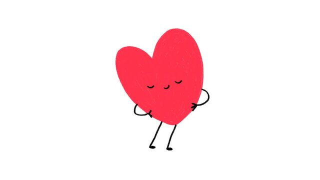 Heart dancing happy and cute icon 