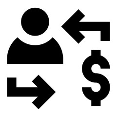 
A very well designed linear icon of fiscal exchange 

