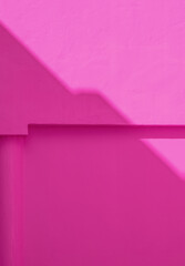 Pink wall. Shadows. Minimalist aesthetic concept