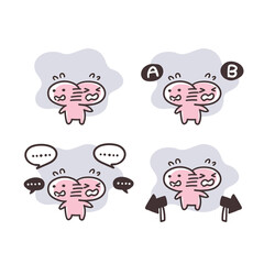 シンプルな 棒人間の 迷う イラスト