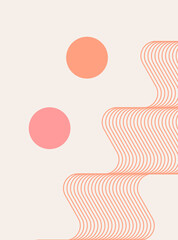 Abstract modern bohemian contemporary geometric minimal pattern art style. Wall line boho abstract shape arch