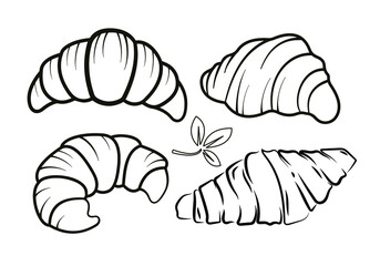Vector image of croissants on a light background.