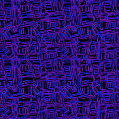 Fototapeta premium Seamless doodle geometric abstract spot stain and line contemporary pattern in rythmic style, background.