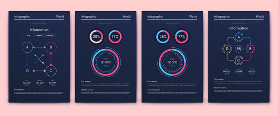Modern infographic vector elements for business brochures. Use in website, corporate brochure, advertising and marketing..