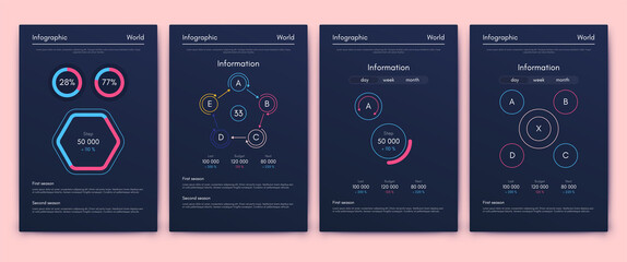 Modern infographic vector elements for business brochures. Use in website, corporate brochure, advertising and marketing..