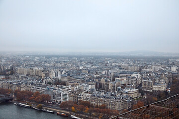 Fototapeta premium View of Paris panorama from Eiffel tower.