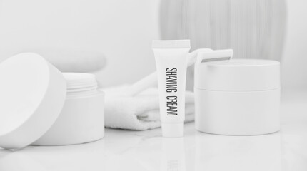 Bathroom amenities set for hotel service, cosmetic products