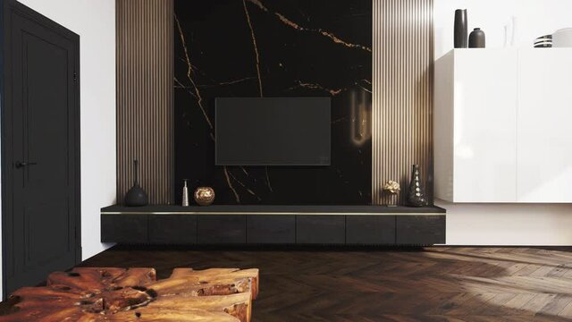 Modern bright interior . 3D rendering