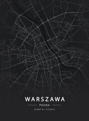 Fototapety  Map of Warsaw, Poland