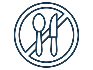 prohibition fasting ramadan islam single isolated icon with outline style