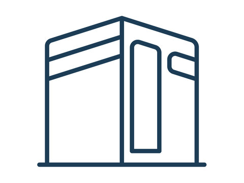 dark blue line art kaaba icon clip art preview