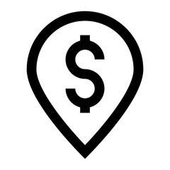 
A very well designed linear icon of financial location 

