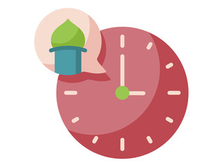 time callprayer adzan islam single isolated icon with flat style