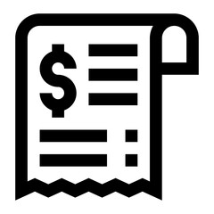 
A very well designed linear icon of invoice 

