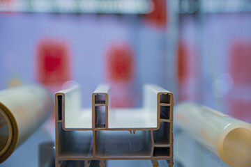 Reinforced plastic profile. Front end view