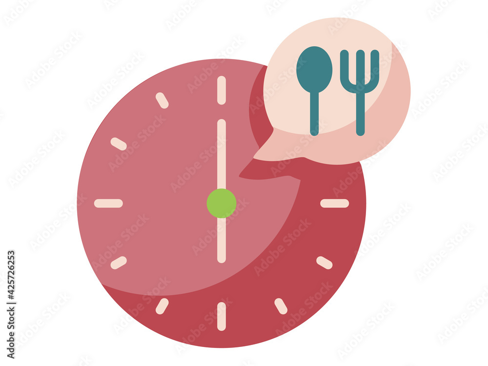 Poster open fasting ramadan time single isolated icon with flat style