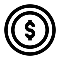
A very well designed linear icon of dollar coin 

