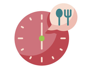 open fasting ramadan time single isolated icon with flat style