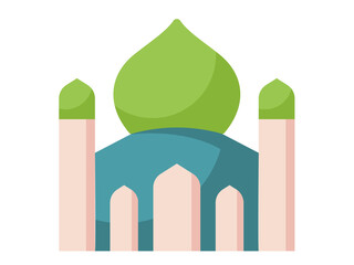 Obraz premium mosque dome ramadan islam single isolated icon with flat style