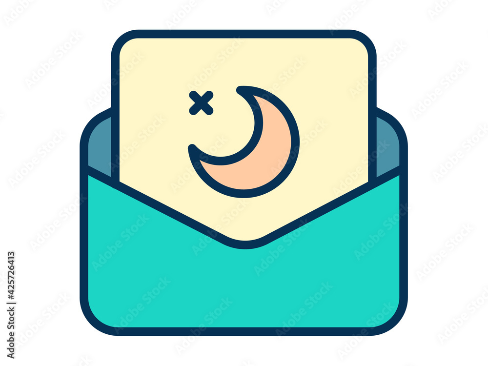 Poster message gift card saying single isolated icon with filled line style