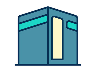 kabah mecca pray islam single isolated icon with filled line style