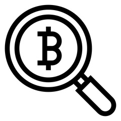 
A very well designed linear icon of bitcoin analysis 

