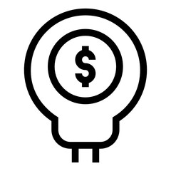 
A very well designed linear icon of financial idea 

