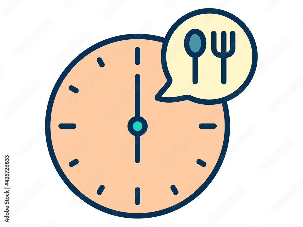 Poster open fasting ramadan time single isolated icon with filled line style