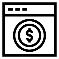 
Financial website design in linear style icon 

