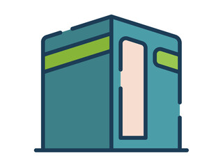 kabah mecca pray islam single isolated icon with flat dash or dashed style
