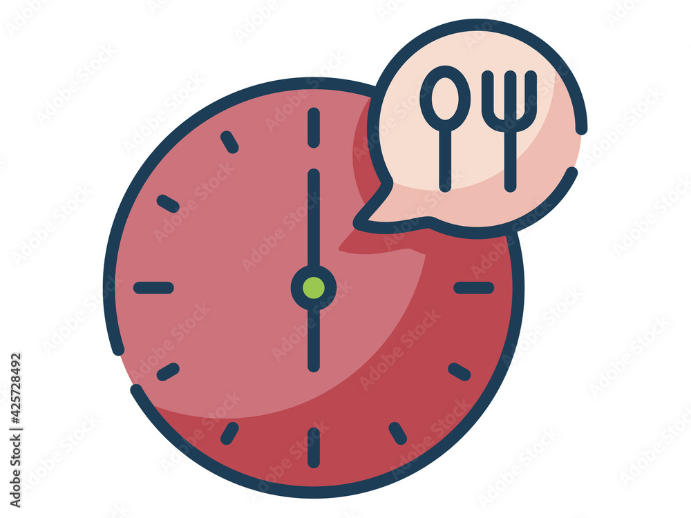 Poster open fasting ramadan time single isolated icon with flat dash or dashed style