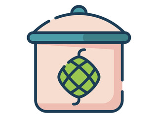 Obraz premium meal feast day ied single isolated icon with flat dash or dashed style