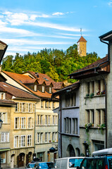 Architecture of Fribourg in Switzerland